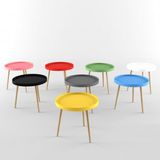 Bàn tròn nhựa chân gỗ DPB7