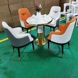 Bàn tròn khung inox mạ vàng DPBD3 (không gồm ghế)