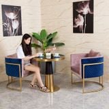 Bàn tròn khung inox mạ vàng DPBD3 (không gồm ghế)