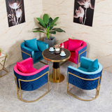 Bàn tròn khung inox mạ vàng DPBD3 (không gồm ghế)