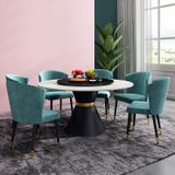 Bàn ăn tròn xoay 2 mặt đá Keisha (không gồm ghế)