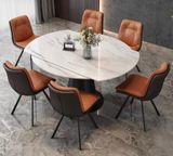 Bàn ăn mặt đá thông minh xoay tròn thành chữ nhật Dulcie (Không gồm ghế)