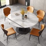 Bàn ăn mặt đá thông minh xoay tròn thành chữ nhật Dulcie (Không gồm ghế)