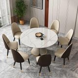 Bàn ăn mặt đá thông minh xoay tròn thành chữ nhật Fiesta (Không gồm ghế)