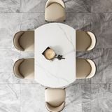 Bàn ăn mặt đá thông minh xoay tròn thành chữ nhật Fiesta (Không gồm ghế)