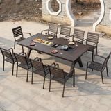 Bàn nhôm đúc sân vườn chữ nhật có 2 bếp nướng DPBV25 (không gồm ghế)