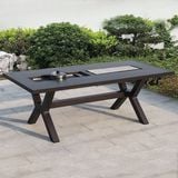 Bàn nhôm đúc sân vườn chữ nhật có 2 bếp nướng DPBV25 (không gồm ghế)