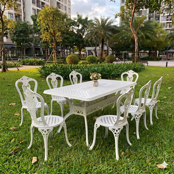 Bộ bàn ghế nhôm ngoài trời LU6072 + Ghế LU6027C