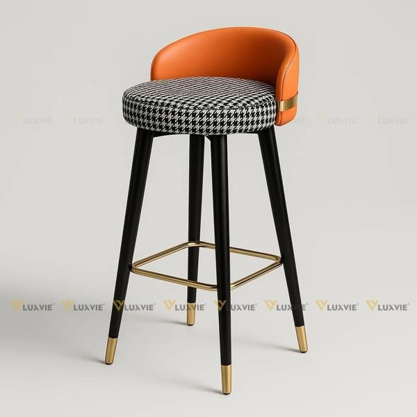 Ghế bar da nệm chân sắt DPE31