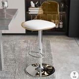 Ghế bar xoay chân mạ lưng nhựa trong DPE07A