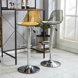 Ghế bar xoay chân mạ lưng nhựa trong DPE07A