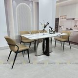 Bàn ăn inox tráng gương mặt đá Hestia (không gồm ghế)