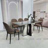 Bàn ăn inox tráng gương mặt đá Hestia (không gồm ghế)