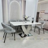 Bàn ăn inox tráng gương mặt đá Madaline (không gồm ghế)
