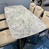 Bàn ăn inox tráng gương mặt đá Jewels (không gồm ghế)