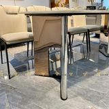 Bàn ăn inox tráng gương mặt đá Jewels (không gồm ghế)