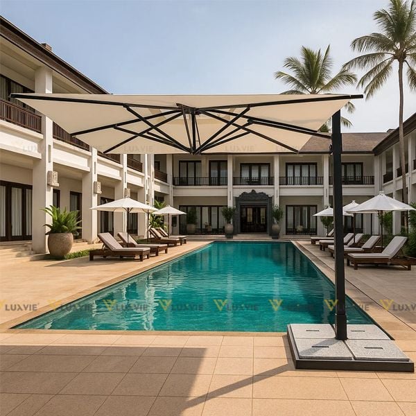 Ô DÙ LỆCH TÂM VUÔNG NHÔM QT18 CAO CẤP CHUYÊN DÙNG VÙNG BIỂN