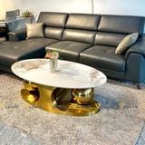 Bàn trà oval mặt đá O-O