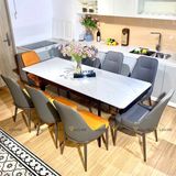 Bộ bàn ăn mặt đá Razor + ghế Nemo