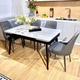 Bộ bàn ăn mặt đá Razor + ghế Nemo