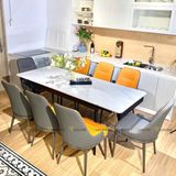 Bộ bàn ăn mặt đá Razor + ghế Nemo