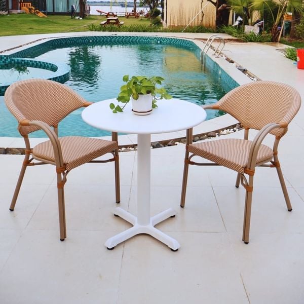 Bộ bàn ghế cafe ngoài trời DPBV9A + Ghế LUZF3022C