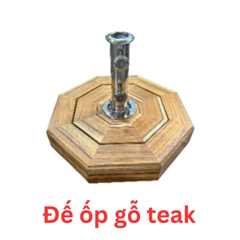 Ô DÙ TRÒN GỖ TEAK QT02 CAO CẤP CHUYÊN DÙNG VÙNG BIỂN