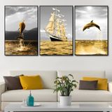 Tranh kính treo tường 3DThuận buồm xuôi gió