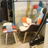 Ghế bành thư giãn và đôn bọc vải thổ cẩm DPA21