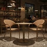 Bộ bàn ghế cafe ngoài trời LU9021T + Ghế LU3022C