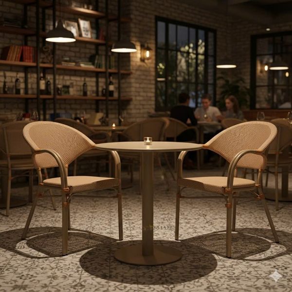 Bộ bàn ghế cafe ngoài trời LUZF9021T + Ghế LUZF3022C