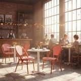 Bộ bàn ghế cafe ngoài trời LU3014 + Ghế LU3006C