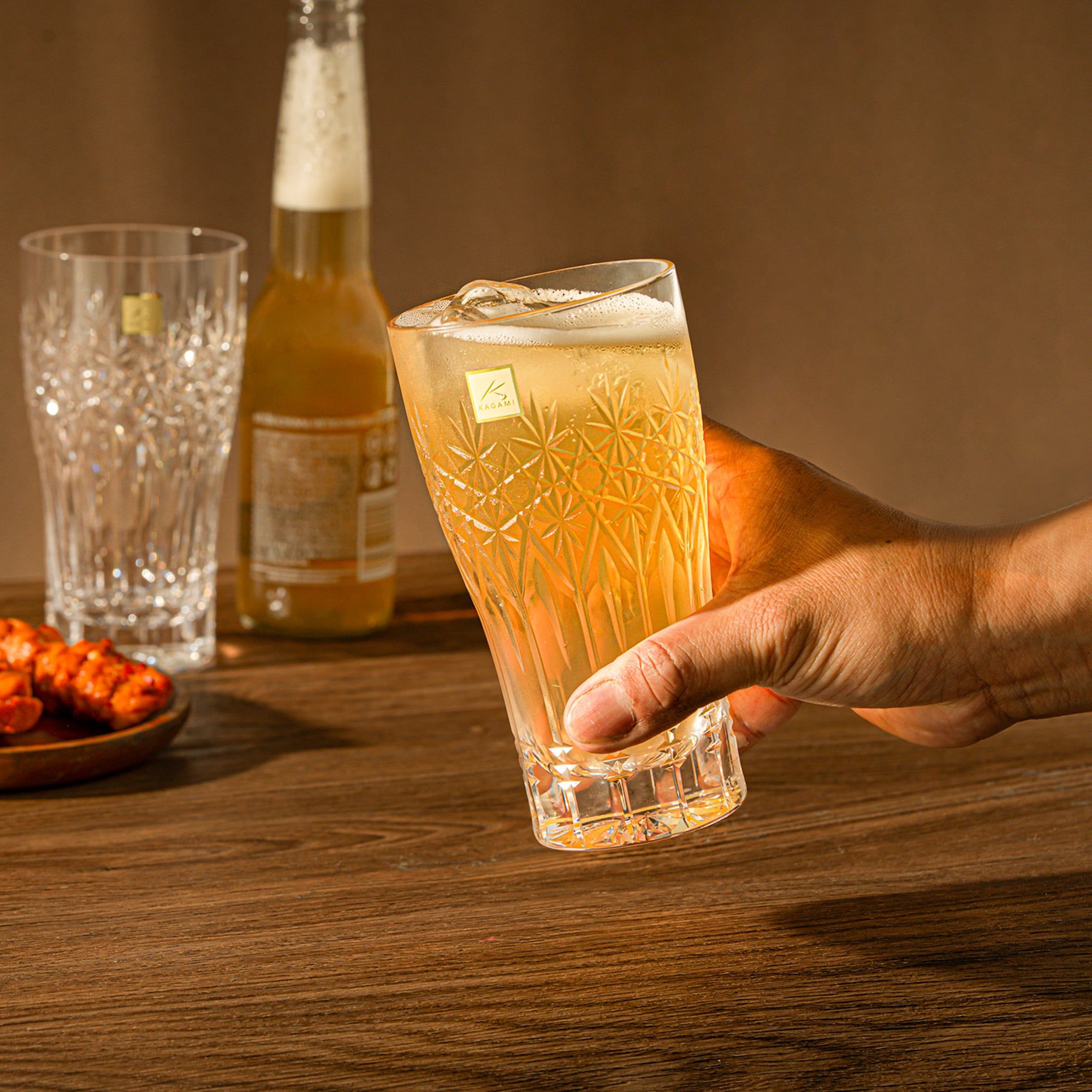  Ly (cốc) pha lê uống bia (beer glass) 'Flame' dung tích 420ml | Kagami Crystal T776 - 3027 