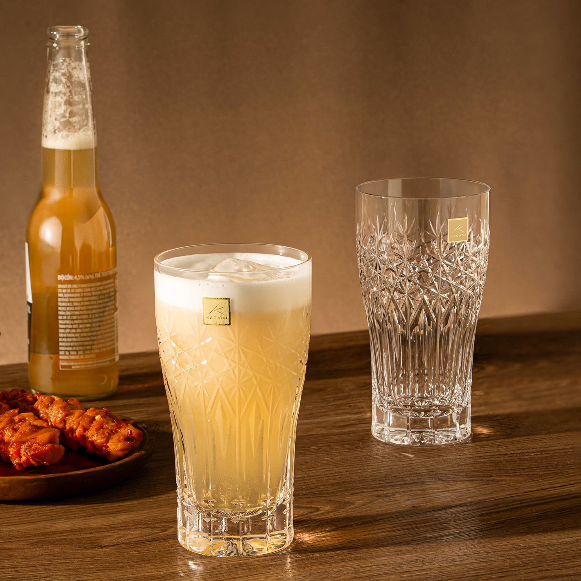  Ly (cốc) pha lê uống bia (beer glass) 'Flame' dung tích 420ml | Kagami Crystal T776 - 3027 