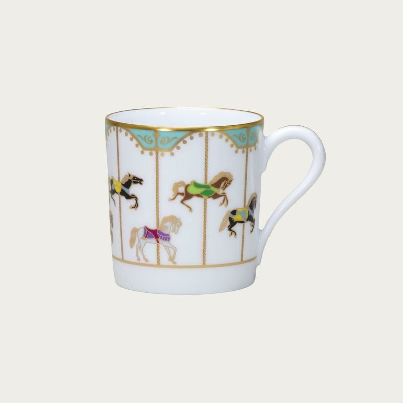  Cốc (ly) uống nước 320ml (xanh) sứ trắng Nhật Bản cao cấp | Carousel 1901-B - 107C 