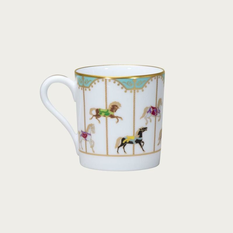  Cốc (ly) uống nước 320ml (xanh) sứ trắng Nhật Bản cao cấp | Carousel 1901-B - 107C 