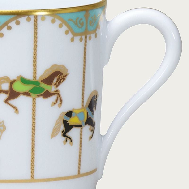  Cốc (ly) uống nước 320ml (xanh) sứ trắng Nhật Bản cao cấp | Carousel 1901-B - 107C 