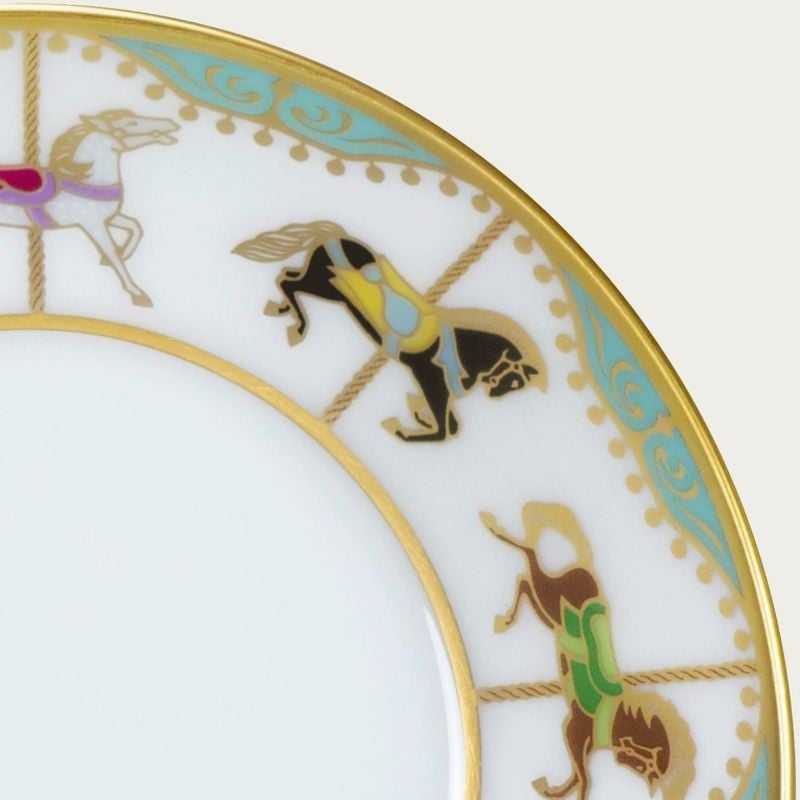  Đĩa tròn đường kính 10,5cm (xanh) sứ trắng Nhật Bản cao cấp | Carousel 1901-B - 50CS 