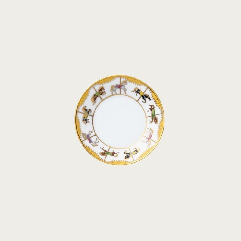  Đĩa tròn đường kính 10,5cm (vàng) sứ trắng Nhật Bản cao cấp | Carousel 1901 - 50CS 