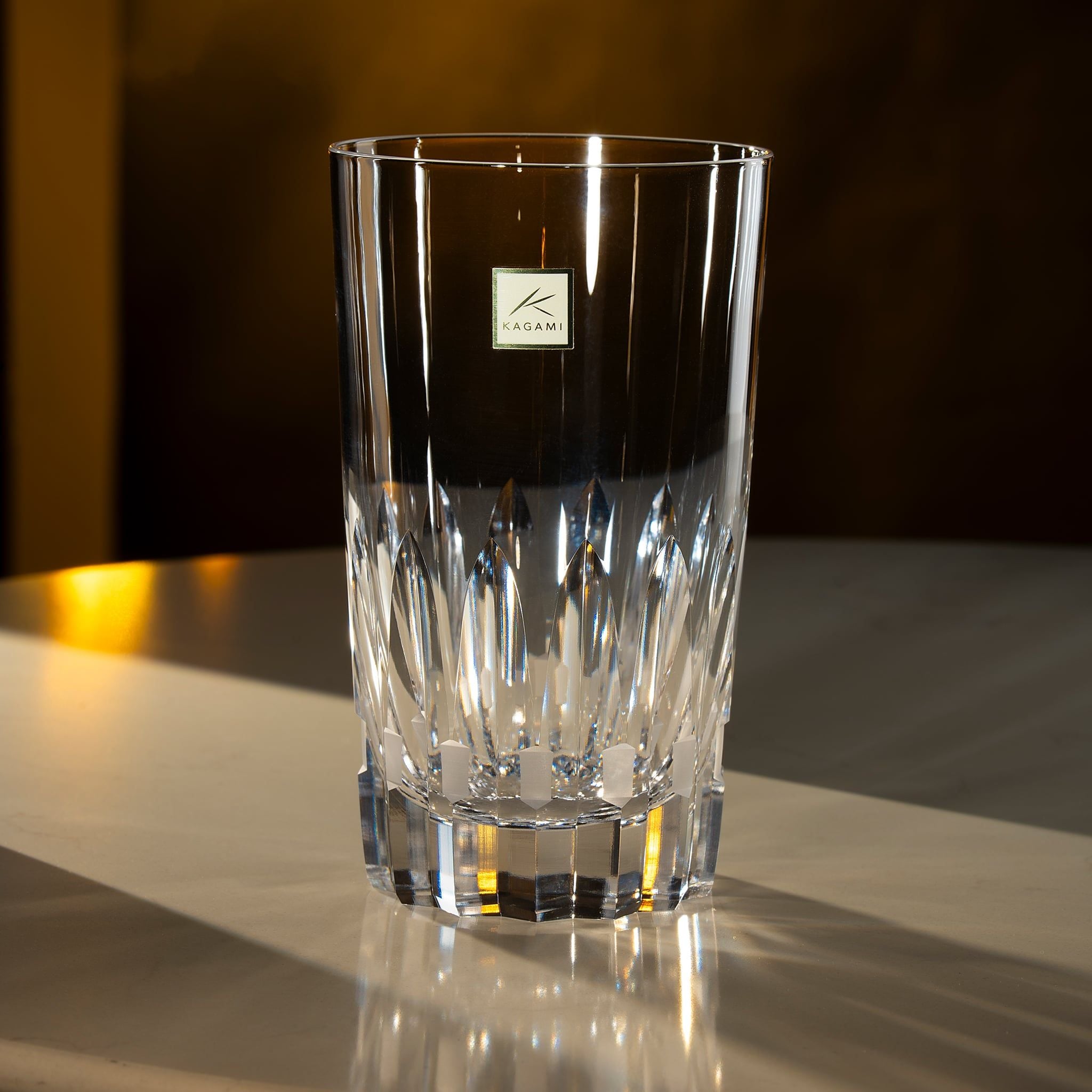  Ly (cốc) pha lê highball họa tiết Azekura dung tích 390ml | Kagami Crystal T726 - 312 