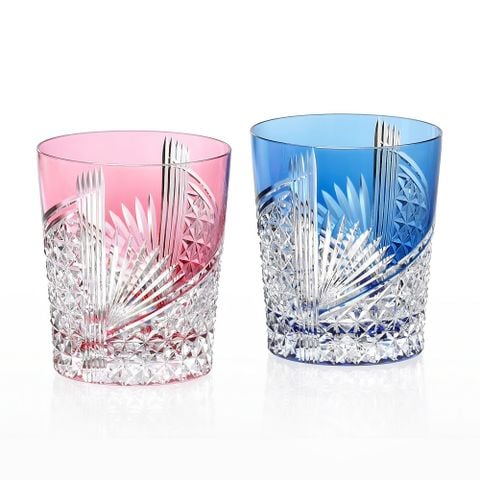  Cặp ly pha lê rock glass Edo Kiriko 