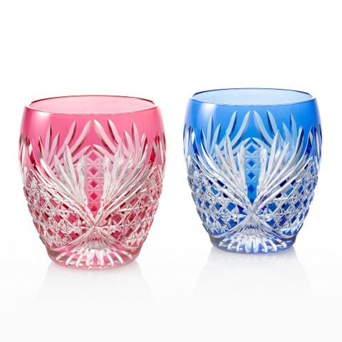  Cặp ly pha lê rock glass Edo Kiriko 