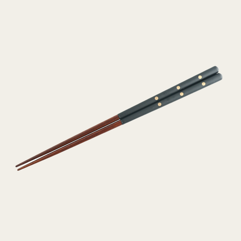  Đũa gỗ Nhật Dot (01 đôi) sơn mài họa tiết chấm bi 23.5cm | Hyozaemon Chopstick 1115 - ST-091 