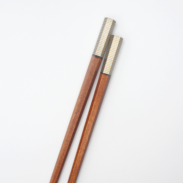  Đũa gỗ Nhật Hexagon (01 đôi) sơn mài chỉ vàng 23.5cm | Hyozaemon Chopstick 1115 - AK-025 