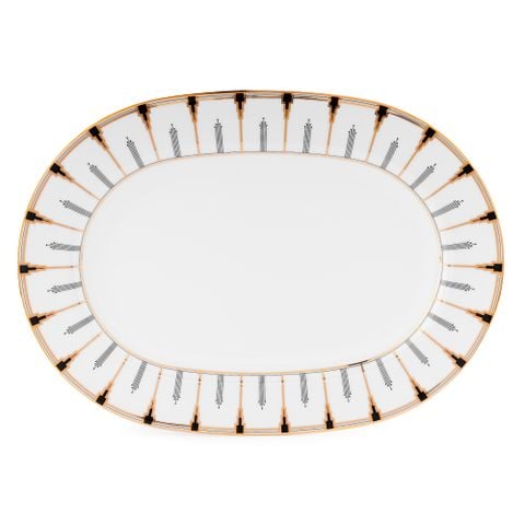 Đĩa Oval cỡ vừa (MD) dài 35,3cm sứ trắng | Empire Gold 1786L - 91044 