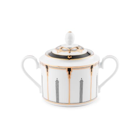  Bình (hũ) đường có nắp đậy dung tích 360ml sứ trắng | Empire Gold 1786L - 91027 