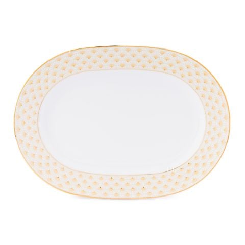  Đĩa Oval cỡ vừa (MD) dài 35,3cm sứ trắng | Trocadero Gold 1787L - 91044 