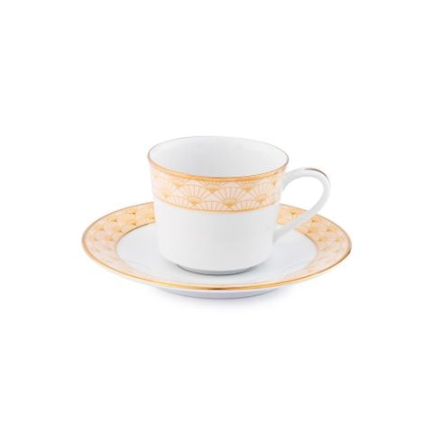  Chén trà (tách trà) nhỏ dung tích 100ml kèm đĩa lót sứ trắng | Trocadero Gold 1787L - T91992 
