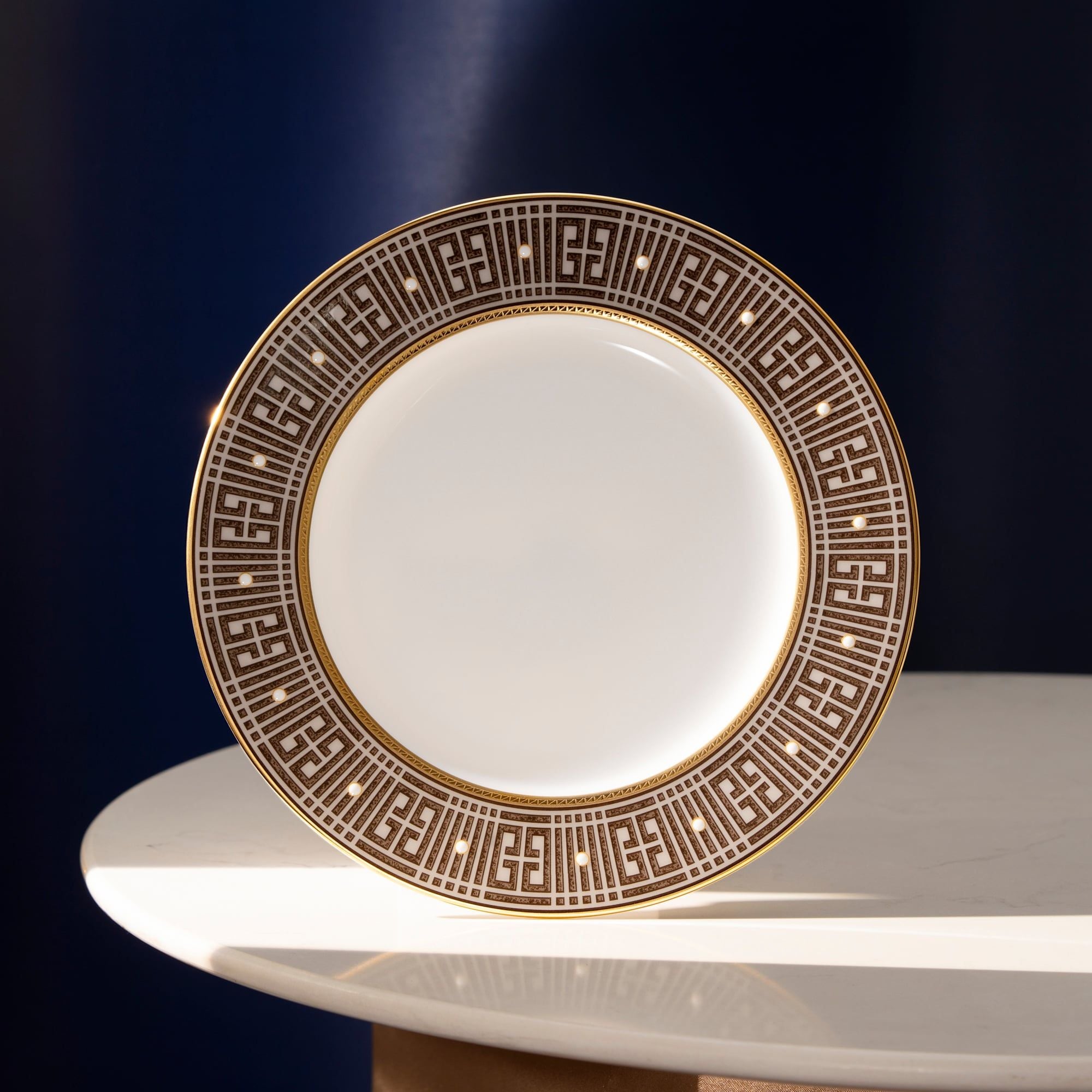  Đĩa tròn cỡ vừa đường kính 21,9cm sứ xương | Infinity Bronze 4980-1L - 97311 