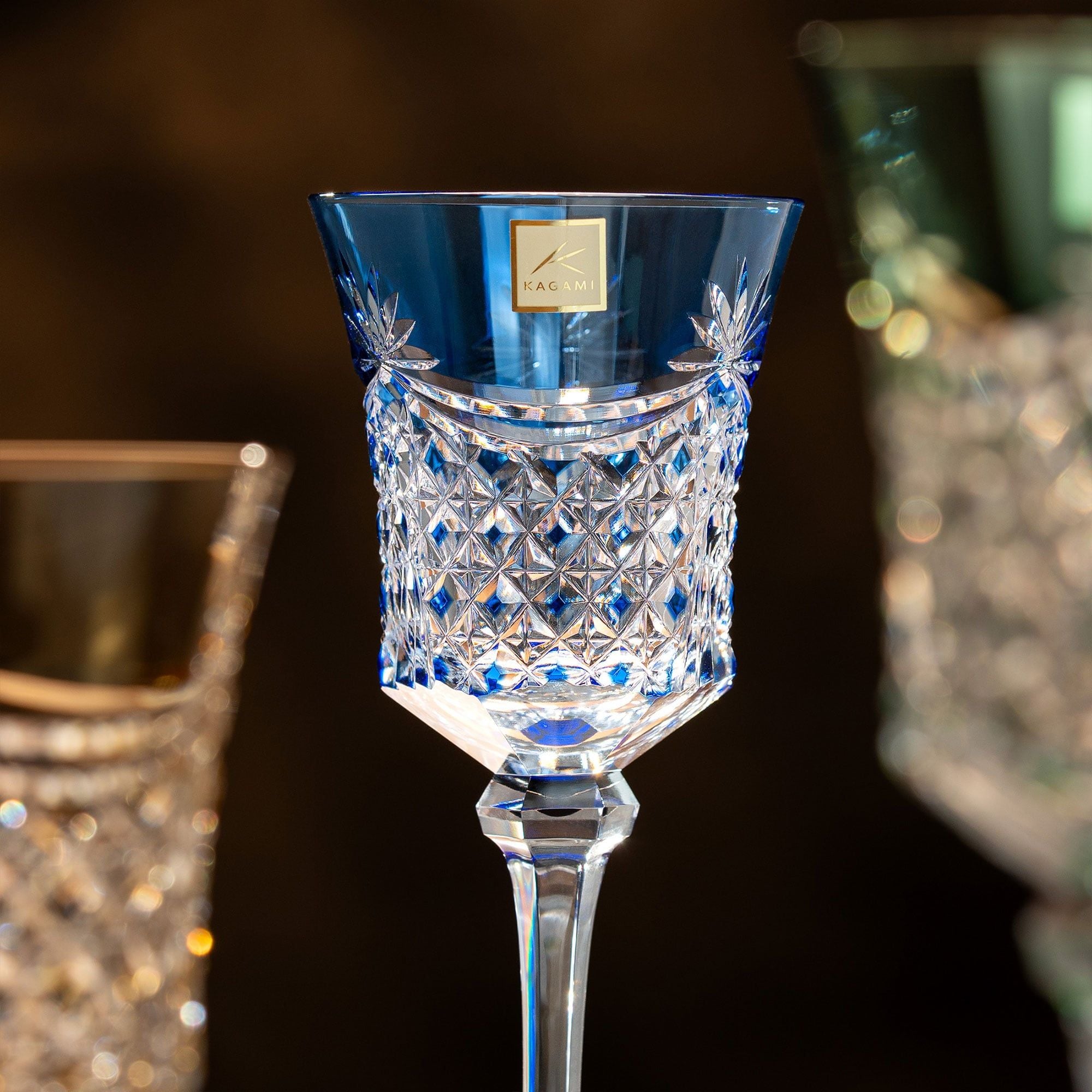  Bộ ly pha lê wine glass 05 màu xanh lá, đỏ, vàng, tím, xanh dương | Kagami KS3602 - 2835-5 